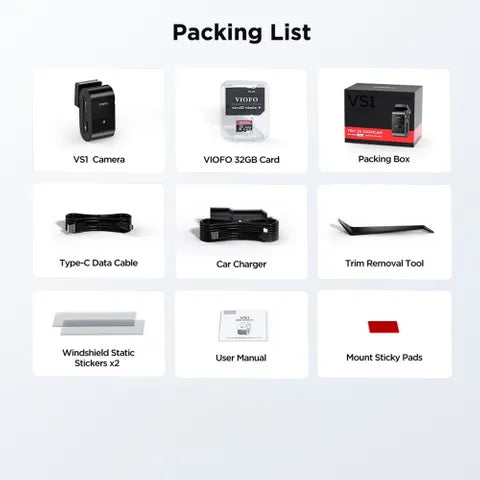 Viofo VS1 Mini Dashcam 2K HDR – Sony STARVIS 2 IMX675 Sensor, Compact Car Camera