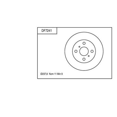 TRW Disc Brake Rotor 237.8mm x 9 Min