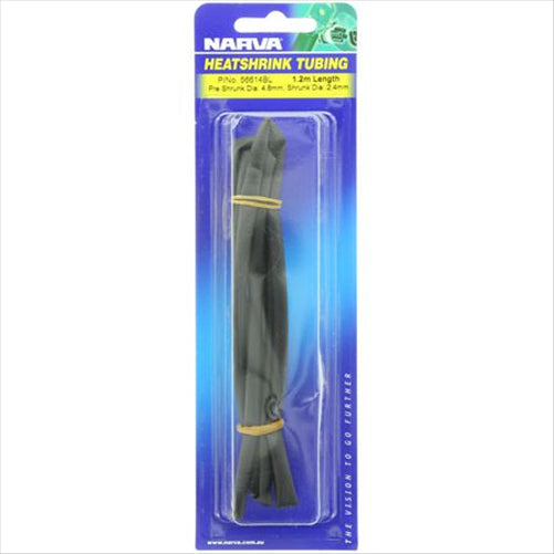 Narva HEAT SHRINK STANDARD BLACK ID: 4.8MM LENGTH: 1.2M