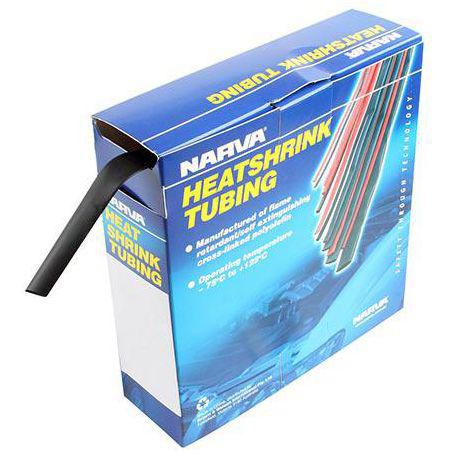 Narva HEAT SHRINK STANDARD BLACK ID: 9.5MM, LENGTH: 10M