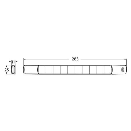 HELLA 12V Day Time Running Light LED Rectangle Universal -Single 1009