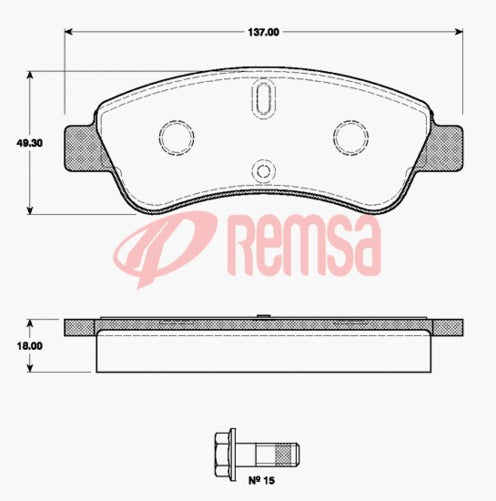 Remsa FRONT DISC BRAKE PADS - CIT PEUG REN XSARA HDI 00- FDB1399 E