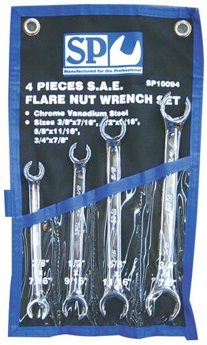 SP Tools SPANNER SET FLARE 4PCE SAE