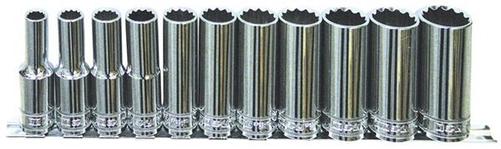 SP Tools S/SET RAILS 1/2DR DEEP 11PCE 12PT SAE