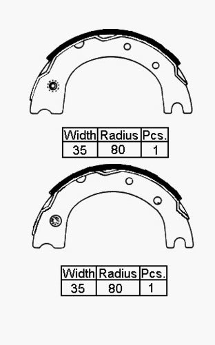 XP BRAKE SHOES TOYOTA DYNA 84-87 160
