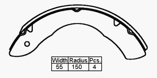 XP BRAKE SHOE SET F & R ISUZU ELF76-84 300 X 55MM