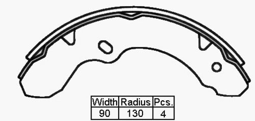 XP BRAKE SHOE F/R ISUZU ELF NKR 85- 260 X 90MM