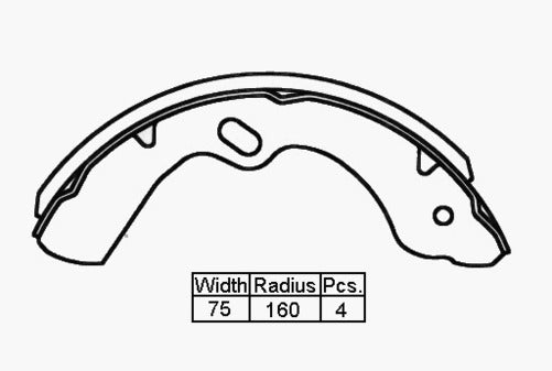 XP BRAKE SHOE F/R ISUZU ELF 93- 320 X 75MM