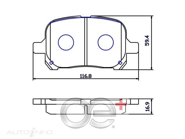 OE+ ORGANIC BRAKE PADS F SUITABLE FOR TOYOTA - DB1345EF