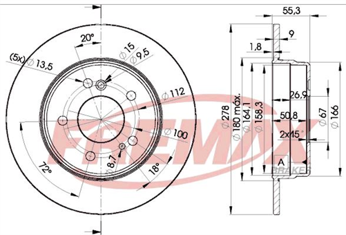 FREMAX BRAKE ROTOR SOLID PAIR REAR BD-0412