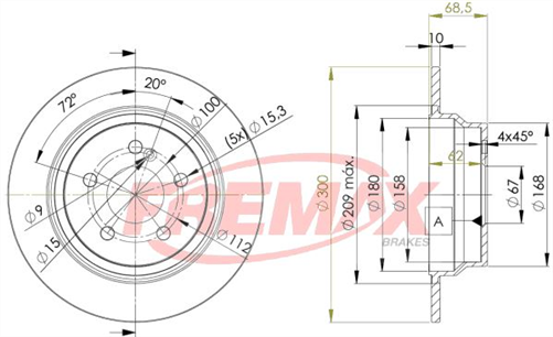 FREMAX BRAKE ROTOR SOLID PAIR REAR BD-0413