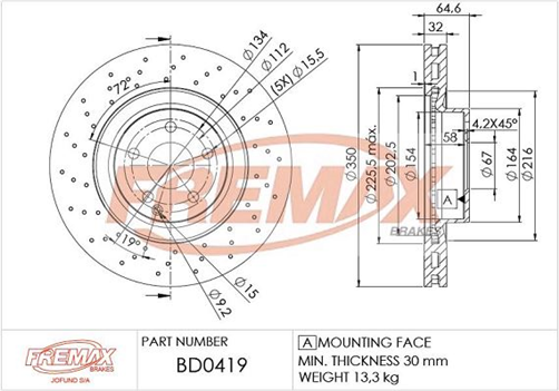 BRAKE ROTOR VENTED EACH FRONT BD-0419