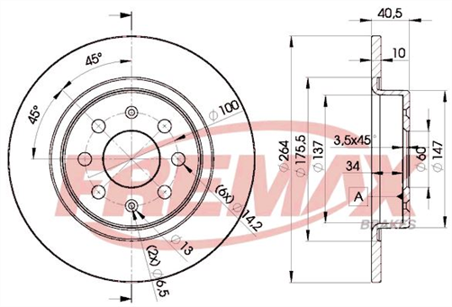 FREMAX BRAKE ROTOR SOLID PAIR REAR BD-0592