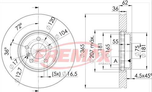 FREMAX BRAKE ROTOR VENTED EACH FRONT BD-1982