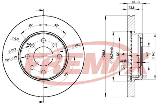 FREMAX BRAKE ROTOR VENTED PAIR FRONT BD-2559