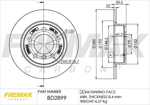 FREMAX BRAKE ROTOR SOLID PAIR REAR BD-2899