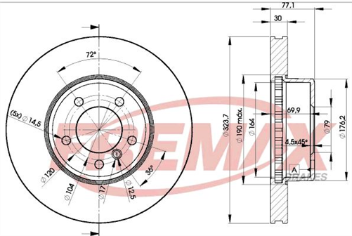 FREMAX BRAKE ROTOR VENTED EACH FRONT BD-3221