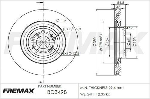 BRAKE ROTOR VENTED EACH FRONT BD-3498
