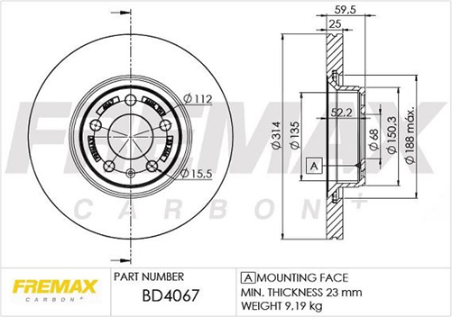 BRAKE ROTOR VENTED PAIR FRONT BD-4067