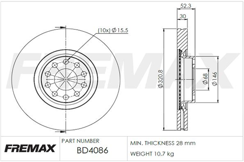 FREMAX CARBON+ ROTOR AUDI A6 FRONT BD-4086