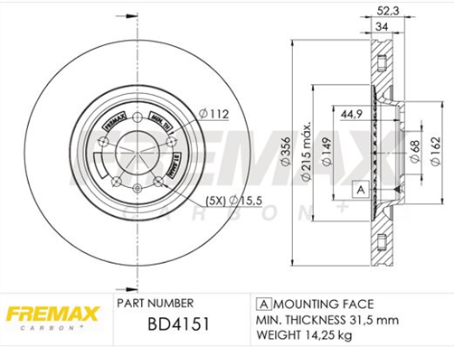 BRAKE ROTOR VENTED EACH FRONT BD-4151