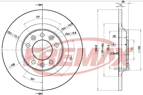 FREMAX BRAKE ROTOR SOLID PAIR REAR BD-4609