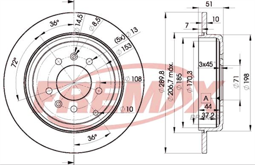 FREMAX BRAKE ROTOR SOLID PAIR REAR BD-4686