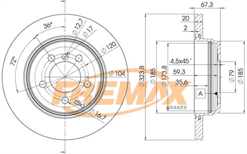 FREMAX BRAKE ROTOR VENTED PAIR REAR BD-6127