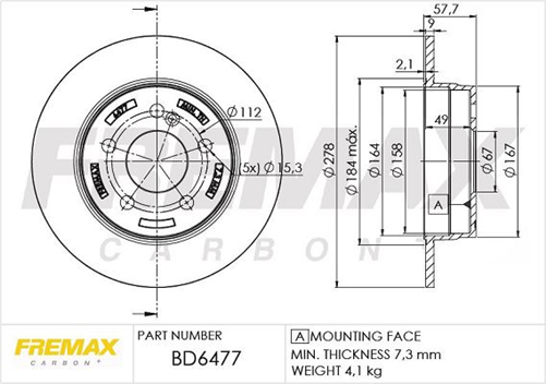 FREMAX BRAKE ROTOR SOLID PAIR REAR BD-6477