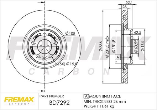 FREMAX BRAKE ROTOR VENTED EACH FRONT BD-7292