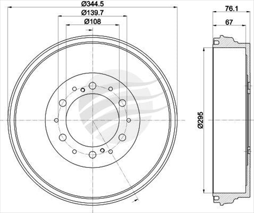 BREMTEC TRADE-LINE BRAKE DRUM TOYOTA HILUX BDD3017TL