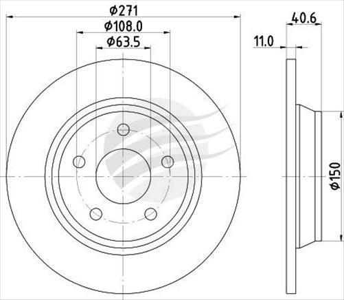 BREMTEC TRADELINE BRAKE ROTOR FORD FOCUS REAR 271MM BDR28291TL