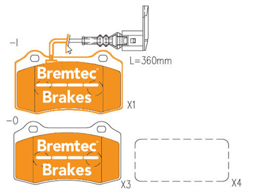 BREMTEC EVOLVE HYBRID-CARBON FERRARI 360 3.6L 2001-05 BT1374EV550