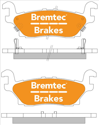 BREMTEC 4WD BRAKE PADS SET HUMMER H3 3.5, 3.7 2005- BT1891E