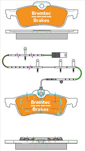 BREMTEC TRADE-LINE BRAKE PAD REAR SET MINI COOPER COOPER S CABRIO BT1993TS