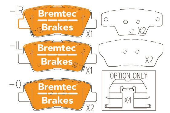 BREMTEC TRADE-LINE BRAKE PADS SET KIA RONDO (RP) 2.0L 2015- BT22190TS