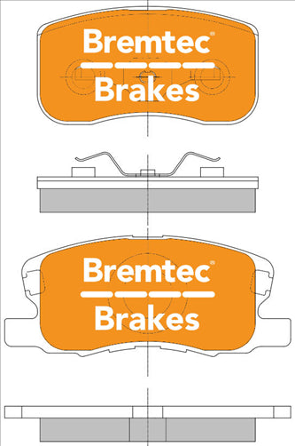 BREMTEC TRADE-LINE BRAKE PAD FRONT SET MITSUBISHI COLT 2002 - BT597TS