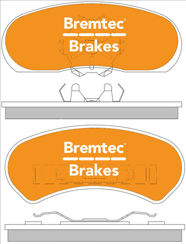 BREMTEC TRADE-LINE BRAKE PAD FRONT SET HOLDEN HQ, HJ, HX PBR CALIPER BT875TS