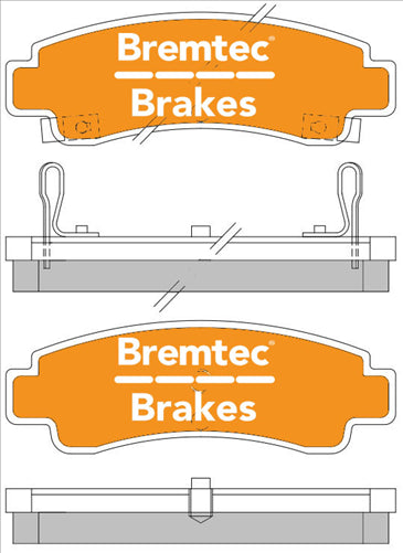 TRADELINE BRAKE PAD SET REAR NISSAN PULSAR N13 1987-91 BT892TS