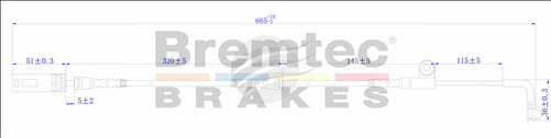 BREMTEC EUROLINE BRAKE WEAR SENSOR BTS43