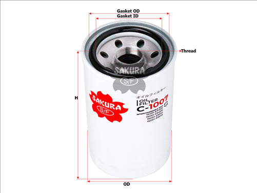 Sakura OIL FILTER FITS Z371 WHDZ371 15201Z9013 C-1007