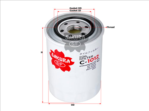 Sakura OIL FILTER FITS Z372 WZ372 ME013307 C-1012