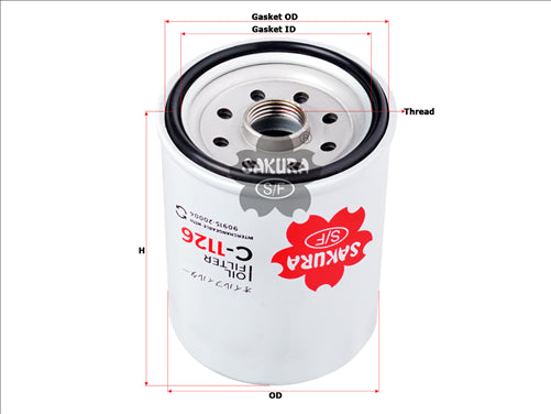 Sakura OIL FILTER FITS B1405 B1405 C-1126