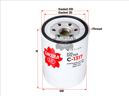 Sakura OIL FILTER FITS Z778 WCO6 C-1317