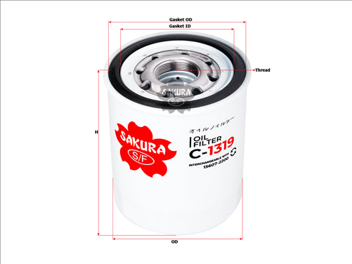 Sakura OIL FILTER FITS WCO152 15607-2200 C-1319