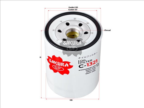 Sakura OIL FILTER FITS WCO25 C-1321