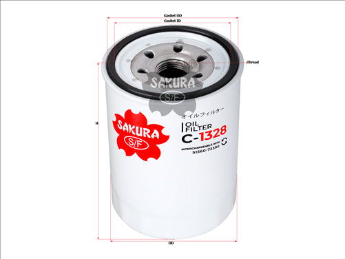 Sakura OIL FILTER FITS Z777 WCO75 S15607-2390 C-1328