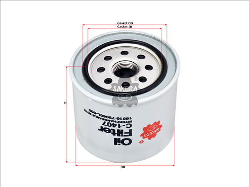 Sakura OIL FILTER FITS 16510-73060 C-1407