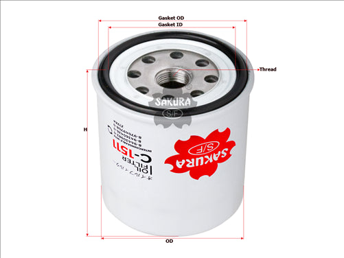 Sakura OIL FILTER FITS Z178A W178 WZ178NM 8-94430983-0 C-1511