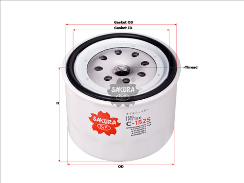 Sakura OIL FILTER FITS P550050 8941697792 C-1525